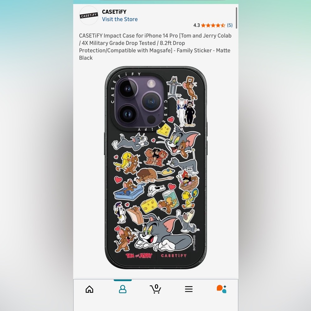 Casetify Tom and Jerry iPhone 14 Pro Case - Black Multi